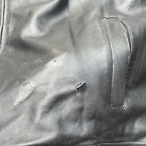 Wilsons Leather M. Julian Men’s Leather Jacket Size XL Black Zipper Front - READ - Picture 4 of 8